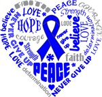 Colon Cancer Heart Words Shirts Colon Cancer Heart Words Shirts