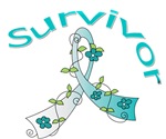 Cervical Cancer Floral Ribbon Survivor Shirts Cervical Cancer Floral Ribbon Survivor Shirts