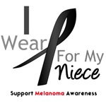 Melanoma I Wear Black Ribbon For My Niece Shirts Melanoma I Wear Black Ribbon For My Niece Shirts