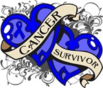 Colon Cancer Survivor Double Hearts Shirts Colon Cancer Survivor Double Hearts Shirts