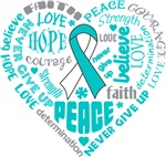 Cervical Cancer Heart Words Shirts Cervical Cancer Heart Words Shirts