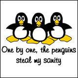 One by one, the penguins.. One by one, the penguins..