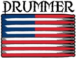 Drummer USA Flag Drumsticks T-shirts & Gifts Drummer USA Flag Drumsticks T-shirts & Gifts