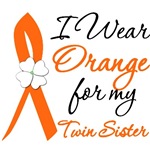I Wear Orange Flower Twin Sister Leukemia Shirts I Wear Orange Flower Twin Sister Leukemia Shirts
