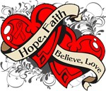 Stroke Hope Faith Dual Hearts Shirts Stroke Hope Faith Dual Hearts Shirts