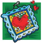 Framed Heart & Flowers Framed Heart & Flowers