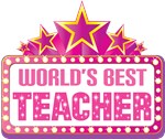 Worlds Best Teacher Pink Sign