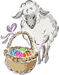 Easter Lamb with Basket T-shirts & Gifts Easter Lamb with Basket T-shirts & Gifts