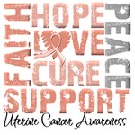 Collage Hope Cure Uterine Cancer Shirts Collage Hope Cure Uterine Cancer Shirts