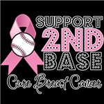 Support 2nd Base Breast Cancer Ribbon Shirts Support 2nd Base Breast Cancer Ribbon Shirts