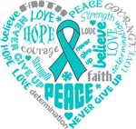 Ovarian Cancer Heart Words Shirts Ovarian Cancer Heart Words Shirts