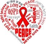 Blood Cancer Heart Words Shirts Blood Cancer Heart Words Shirts