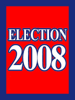 Election 2008 Stickers, coffee mugs, and yard sign