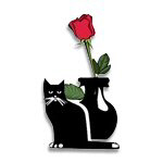 Cat & Rose Design on T-Shirts, Tote Bags & Gift Id