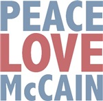 Peace Love John McCain T-shirts Gifts Peace Love John McCain T-shirts Gifts