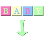 Baby Blocks with green arrow Baby Blocks with green arrow