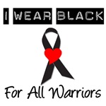 I Wear Black Ribbon For All Warriors T-Shirts I Wear Black Ribbon For All Warriors T-Shirts