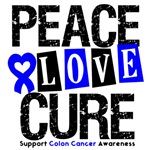Peace Love Cure Colon Cancer Shirts Peace Love Cure Colon Cancer Shirts