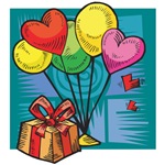 Heart Ballons & Present Heart Ballons & Present