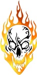 Halloween Skull In Flames Apparel and Gifts