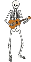 Ukulele Playing Skeleton Ukulele Playing Skeleton