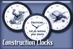 Construction Occupations Wall Clocks Construction Occupations Wall Clocks