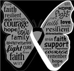 Carcinoid Cancer Butterfly Collage of Words Shirts Carcinoid Cancer Butterfly Collage of Words Shirts