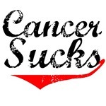 Grunge Style Cancer Sucks T-Shirts (Red) Grunge Style Cancer Sucks T-Shirts (Red)