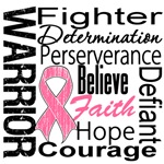 Breast Cancer Warrior Collage Slogan T-Shirts Breast Cancer Warrior Collage Slogan T-Shirts