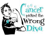 Ovarian Cancer Picked The Wrong Diva Shirts Ovarian Cancer Picked The Wrong Diva Shirts