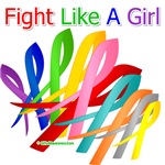 Fight Like A Girl Colorful Ribbons Shirts v1 Fight Like A Girl Colorful Ribbons Shirts v1