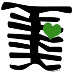 Skeleton & Green Heart T-shirts & G Skeleton & Green Heart T-shirts & G