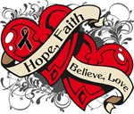 Melanoma Hope Faith Dual Hearts Shirts Melanoma Hope Faith Dual Hearts Shirts