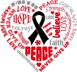 Melanoma Heart Words Shirts Melanoma Heart Words Shirts