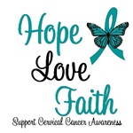 Hope, Love Faith Cervical Cancer T-Shirts Hope, Love Faith Cervical Cancer T-Shirts