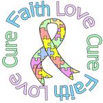Faith Love Cure Pastel Autism Shirts & Gifts Faith Love Cure Pastel Autism Shirts & Gifts