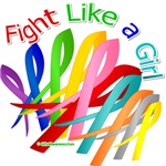 Fight Like A Girl Colorful Ribbons Shirts v2 Fight Like A Girl Colorful Ribbons Shirts v2