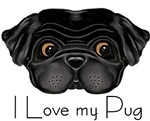 Black Pug  I Love my Pug