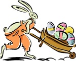Easter Bunny Wheelbarrow Eggs T-shirts & Gifts Easter Bunny Wheelbarrow Eggs T-shirts & Gifts