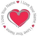 I Love Heart Personalized T-shirts Gifts I Love Heart Personalized T-shirts Gifts