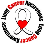 Lung Cancer Awareness Heart T-Shirts Lung Cancer Awareness Heart T-Shirts