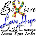 Autism Believe Heart Collage Shirts and Gifts Autism Believe Heart Collage Shirts and Gifts