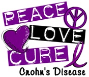 PEACE LOVE CURE Crohn's Disease Shirts & Apparel PEACE LOVE CURE Crohn's Disease Shirts & Apparel