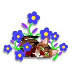 Cat Nap in Flowers Cat Lover's Gifts!
