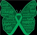 Liver Cancer Butterfly Collage of Words Shirts Liver Cancer Butterfly Collage of Words Shirts
