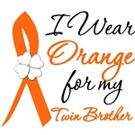 I Wear Orange Flower Twin Brother Leukemia Shirts I Wear Orange Flower Twin Brother Leukemia Shirts