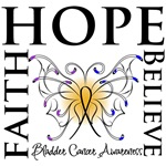 Butterfly Hope Believe Bladder Cancer Shirts Butterfly Hope Believe Bladder Cancer Shirts
