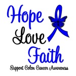 Colon Cancer Hope Love Faith T Shirts & Gifts Colon Cancer Hope Love Faith T Shirts & Gifts