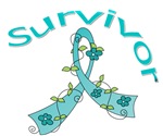 Ovarian Cancer Floral Ribbon Survivor Shirts Ovarian Cancer Floral Ribbon Survivor Shirts
