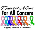 I Support A Cure Cancer Ribbons Shirts I Support A Cure Cancer Ribbons Shirts